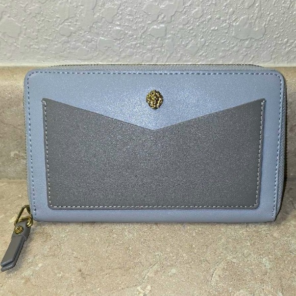 Anne Klein Gray and Light Blue Wallet - Picture 11 of 11